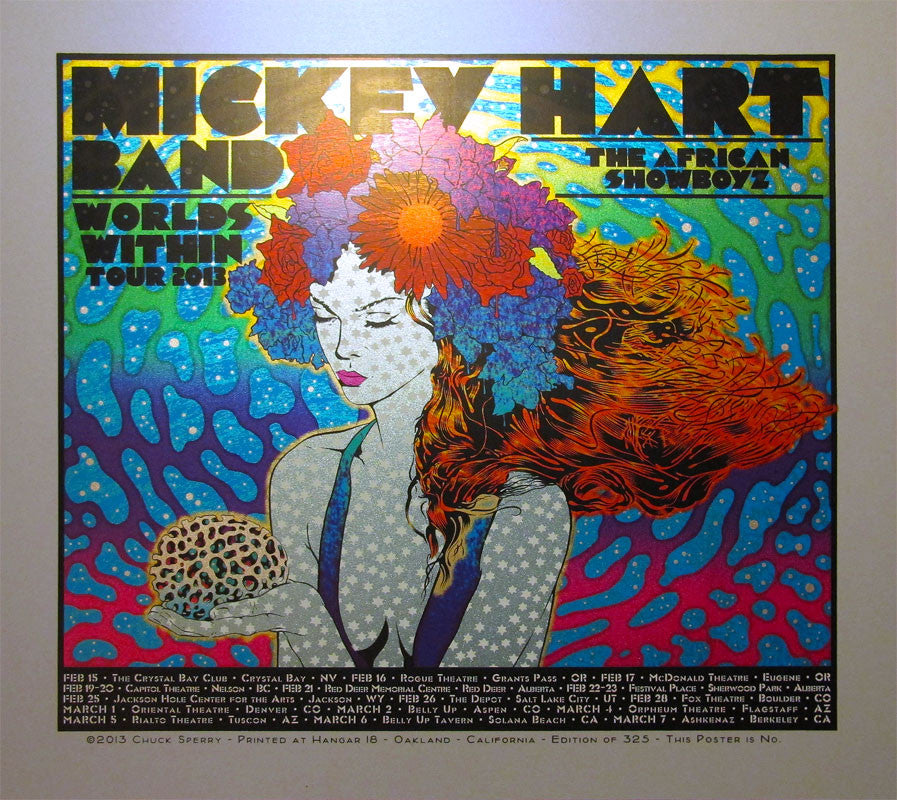 Chuck Sperry - Mickey Hart Band Worlds Within Tour Poster (Opalescent Pearl) - Spoke Art