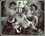 Illustrated image of five birds with nests and twigs, interwoven with flowing white abstract shapes. Evoking Marco Mazzonis style, the artwork displays intricate dark crosshatched lines on pen and paper to capture detailed feather and foliage textures.