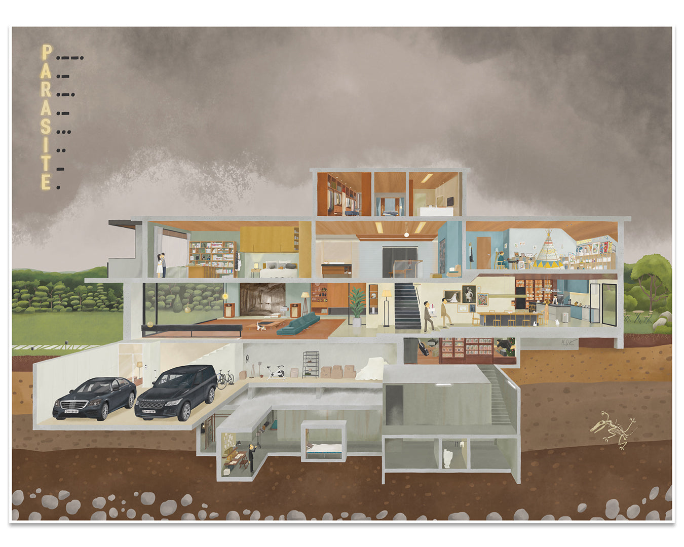 Max Dalton - cutout of house from the film Parasite 