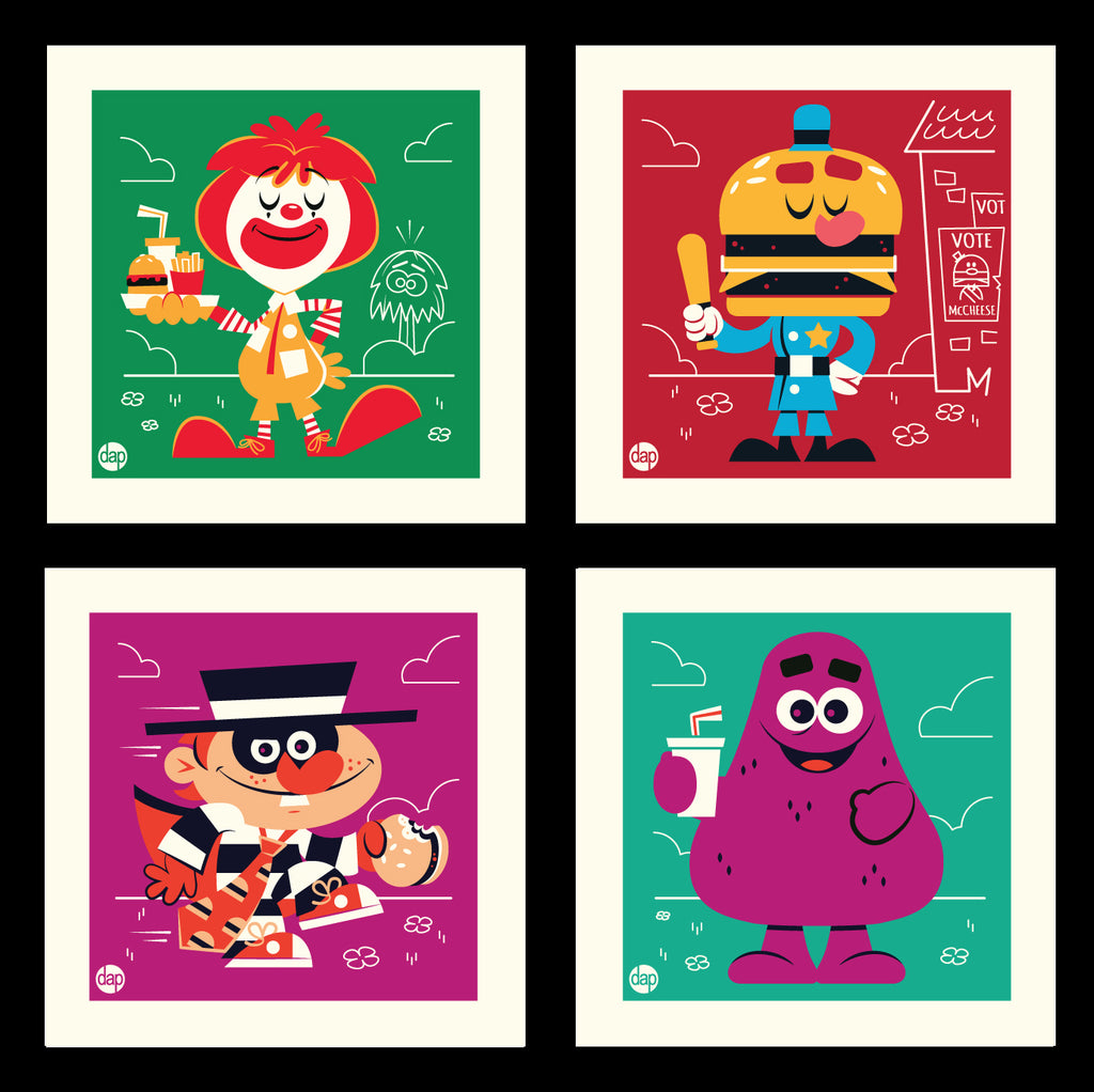 Dave Perillo - "Burger Clown Town" Print Set - Spoke Art