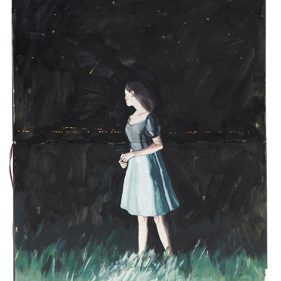 Daliah Ammar Falling Star gouache Moleskine painting