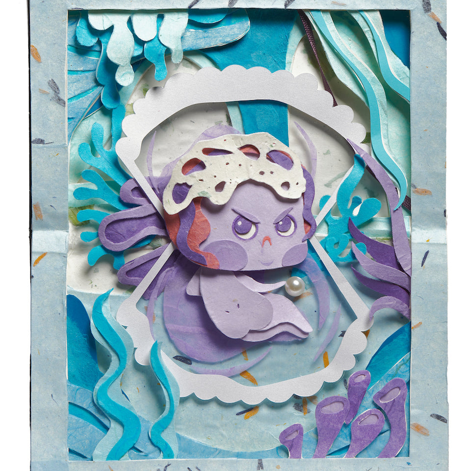 Fenway Fan 1001 Lonely Soul No.10 cut paper sculpture on Moleskine