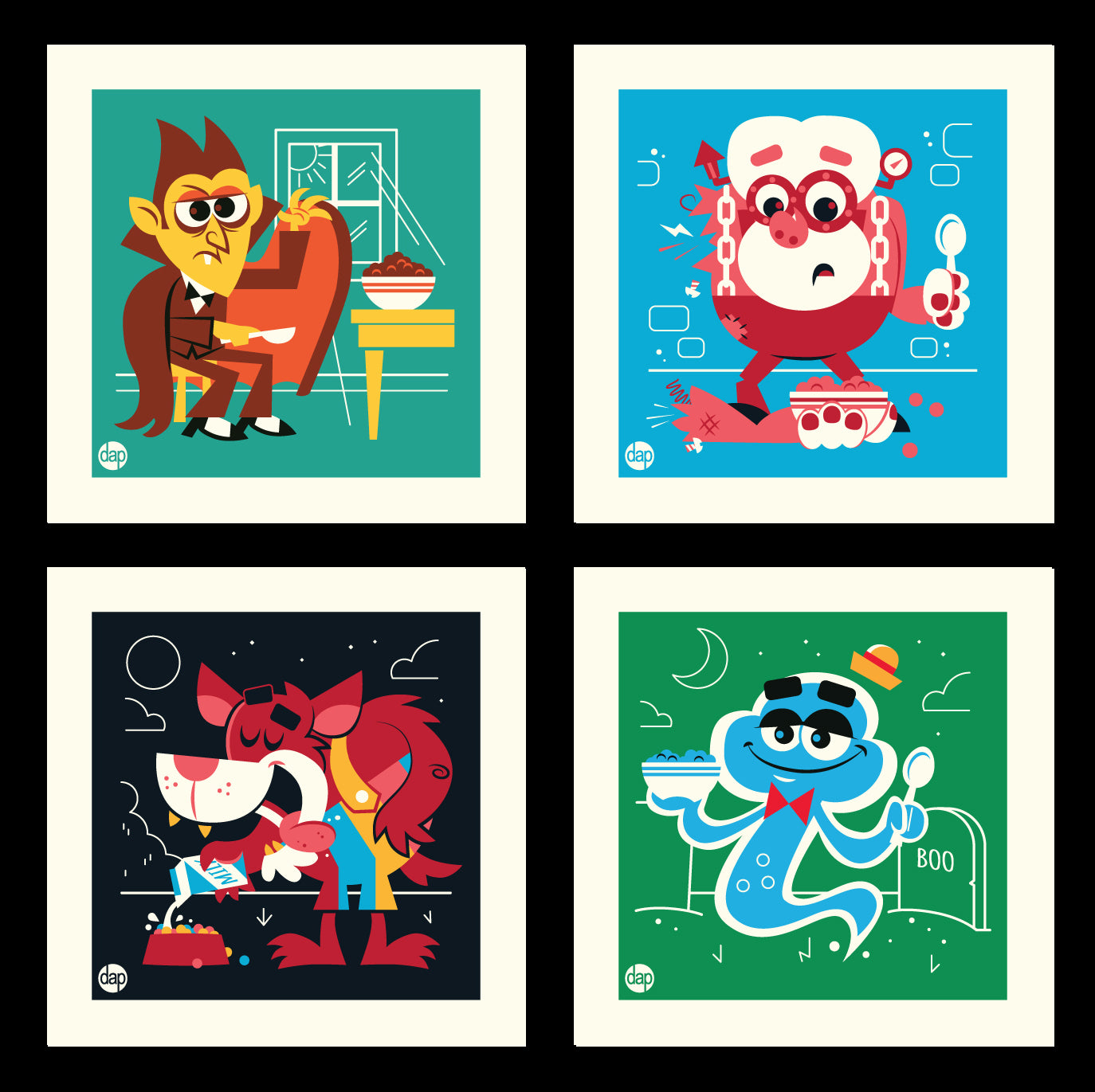 Dave Perillo - "Cereal Creepies" Print Set - Spoke Art