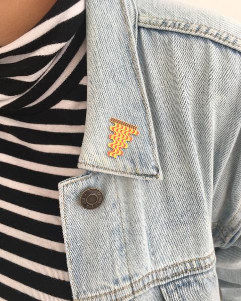 Casey Gray - Wavey Slice enamel pin - Spoke Art