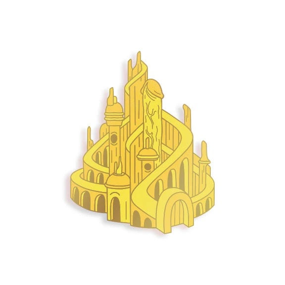 Phallic Castle Enamel Pin by Alex Pardee - Spoke Art