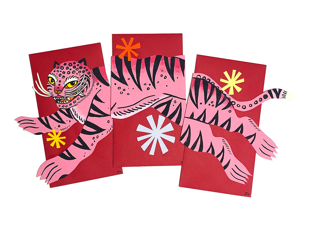Rachel Jo - "Pink Korean Folk Tiger" - Spoke Art