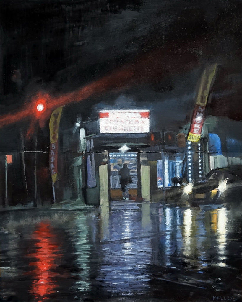 Ryan Malley Nawha Tobacco and Cigarette (Oakland, RGB) oil painting on Moleskine