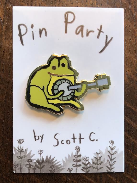 Scott C. - "Banjo Frog" Enamel Pin - Spoke Art