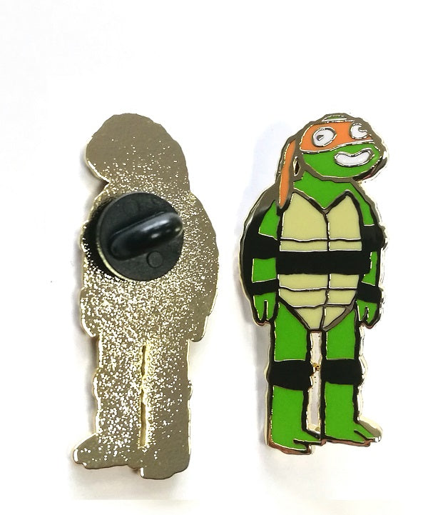 Scott C. - "The Orange Masked Turtle" Enamel Pin - Spoke Art