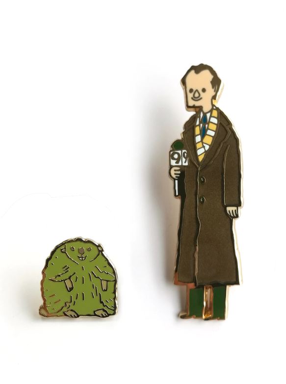 Scott C. - "The Groundhog & The Newsperson" Enamel Pin Set - Spoke Art