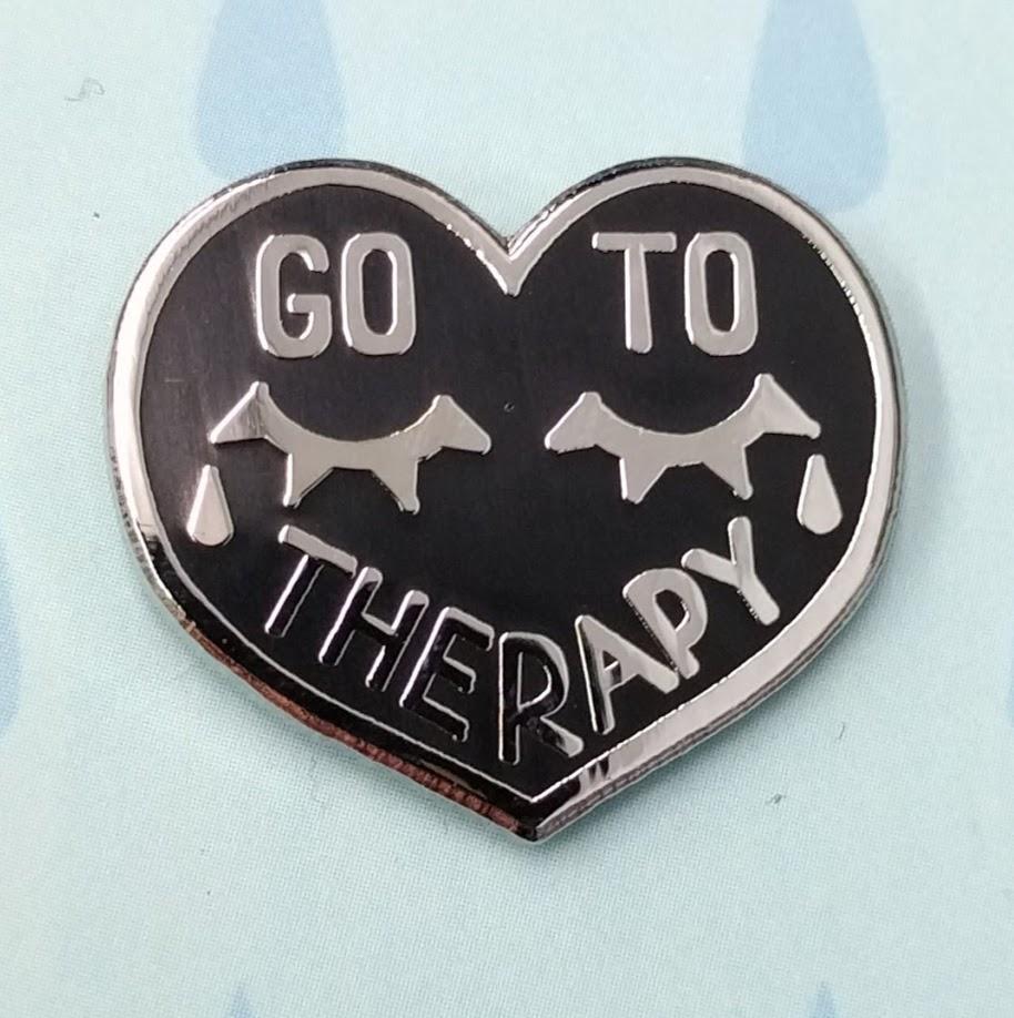 Hazel Newlevant - "Go To Therapy" Enamel Pin - Spoke Art