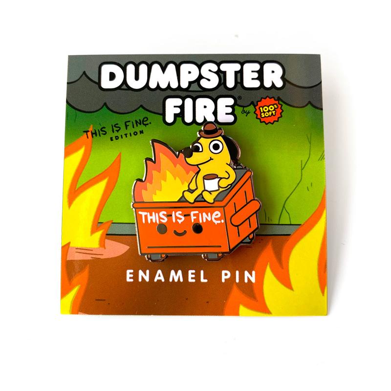 100% Soft / KC Green - "This is Fine" Enamel Pin - Spoke Art