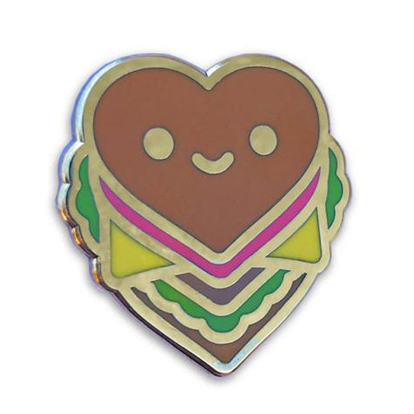 100% Soft - "Burger Luv" Enamel Pin - Spoke Art