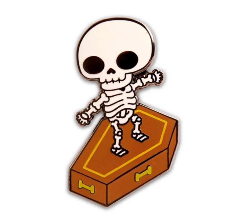 100% Soft - "Skull Surfer" Enamel Pin - Spoke Art