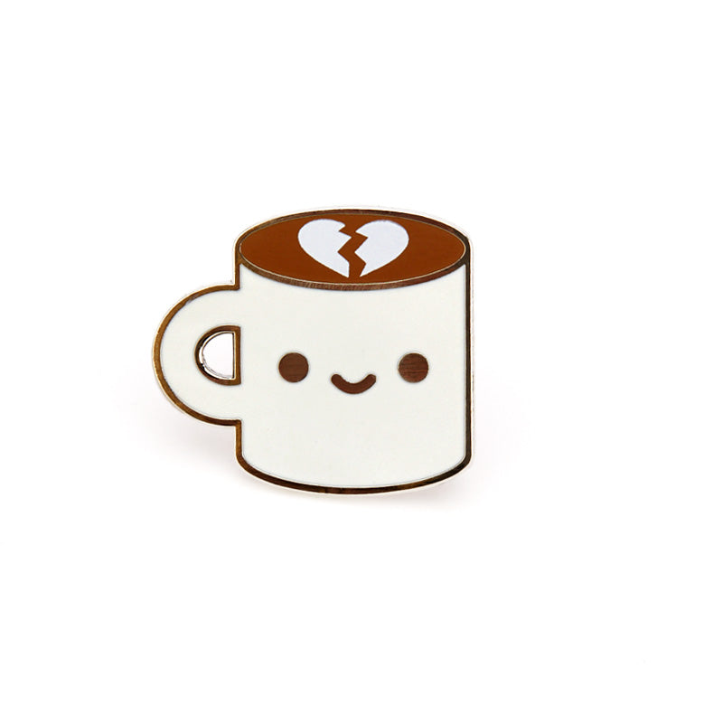 100% Soft - "Broken Heart Coffee" Enamel Pin - Spoke Art