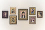At Spoke Art Gallery, Rich Pellegrino presents seven diverse framed portraits on acrylic board, featuring colorful and expressive brushwork with distinct facial expressions. The frames range from ornate to simple in size and design.