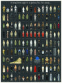 An illustrated poster by Max Dalton showcases numerous Star Wars characters neatly aligned on a starry background. This limited edition fine art giclee print adds cosmic charm to any space, with A long time ago in a galaxy far, far away... text at the top.