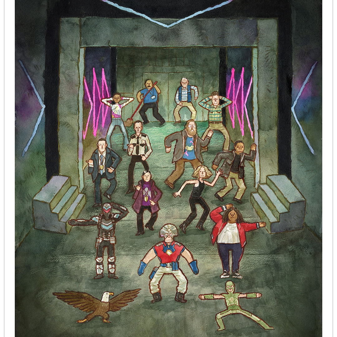 Scott C. "The Tasting of It." artwork featuring the opening title sequence of The Peacemaker with dancing characters
