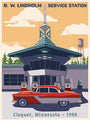 Steve Thomas - "Lindholm Oil Company Service Station" - Spoke Art