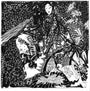 A black and white illustration by Barron Storey features a person with flowing hair in patterned fabrics, surrounded by abstract patterns. The ink-on-paper art boasts dynamic geometric and swirly designs, making it ideal for art collectors.