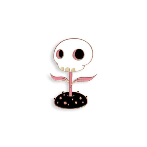 Skull Flower Enamel Pin By Tara Mcpherson - Spoke Art