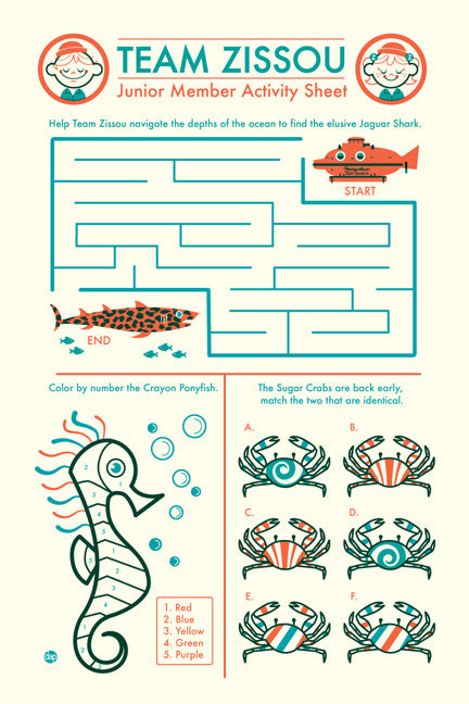 Dave Perillo - "Team Zissou Activity Sheet" - Spoke Art