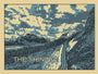 This limited edition New Flesh illustrated poster of The Shining features a screen print of a winding road leading to a distant building, enveloped by lush forests and towering mountains under a dramatic cloudy sky.
