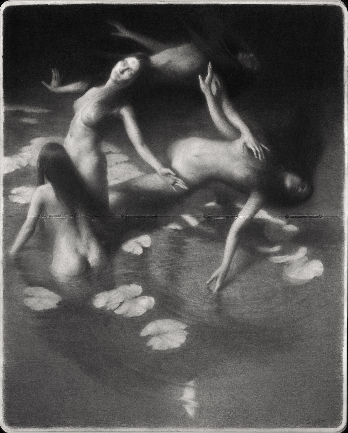 Theodora Daniela Capat Dance of the Nymphs Moleskine pencil drawing