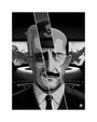 This limited edition grayscale illustration by Thomas Walker is split into three vertical sections, showcasing varied facial features that express duality and conflict. Enhanced by a war room map backdrop, this fine art giclee captivates with its nuanced storytelling.