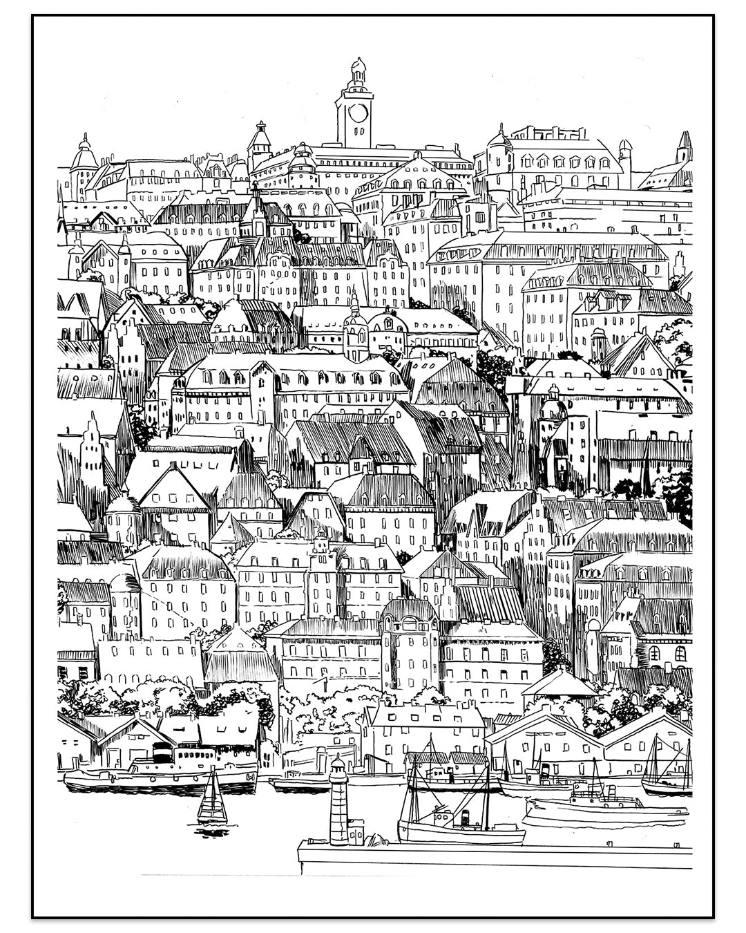 Tim Doyle - "It's A Clock Tower - Cityscape" (original) - Spoke Art