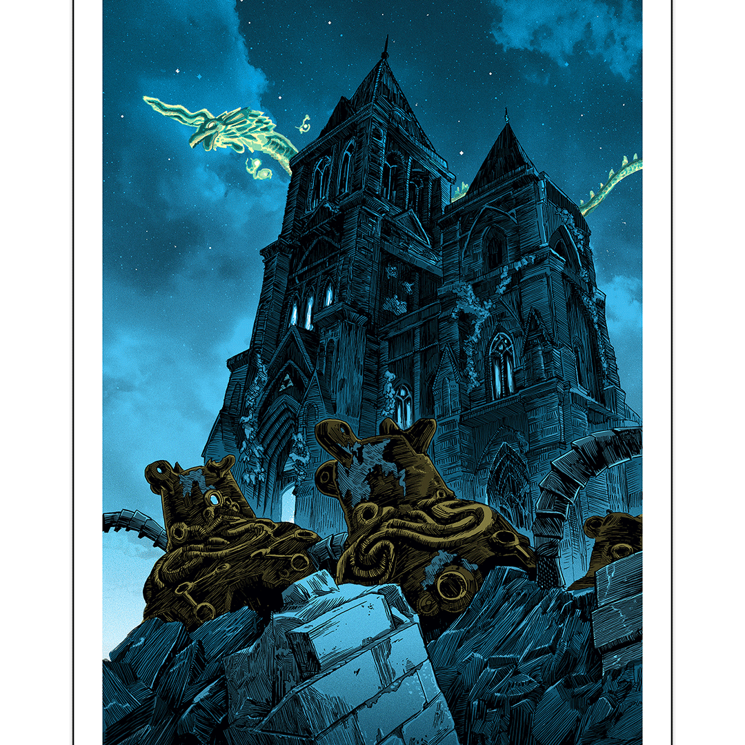 Tim Doyle - "Temple of Time (Glow-in-the-Dark)" print - Spoke Art