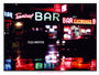 A neon-lit street scene at night, reminiscent of a Taxi Driver screen print by Tim Jordan, showcases signs Terminal Bar and Bar Exchange in vibrant colors with shimmering reflections on wet pavement. It creates a classic retro urban vibe—a perfect Martin Scorsese tribute.