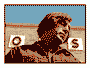 A Tim Jordan screenprint shows a person with long hair looking down, set against a building facade with large O and S letters. It features a halftone effect, echoing tension similar to an Anton Chigurh print against a blue sky.