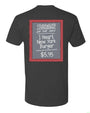 This licensed black Toddland t-shirt features a chalkboard design with BURGER OF THE DAY: I Heart New York Burger (comes with artichoke hearts) $5.95 in white on gray and a bold red border.