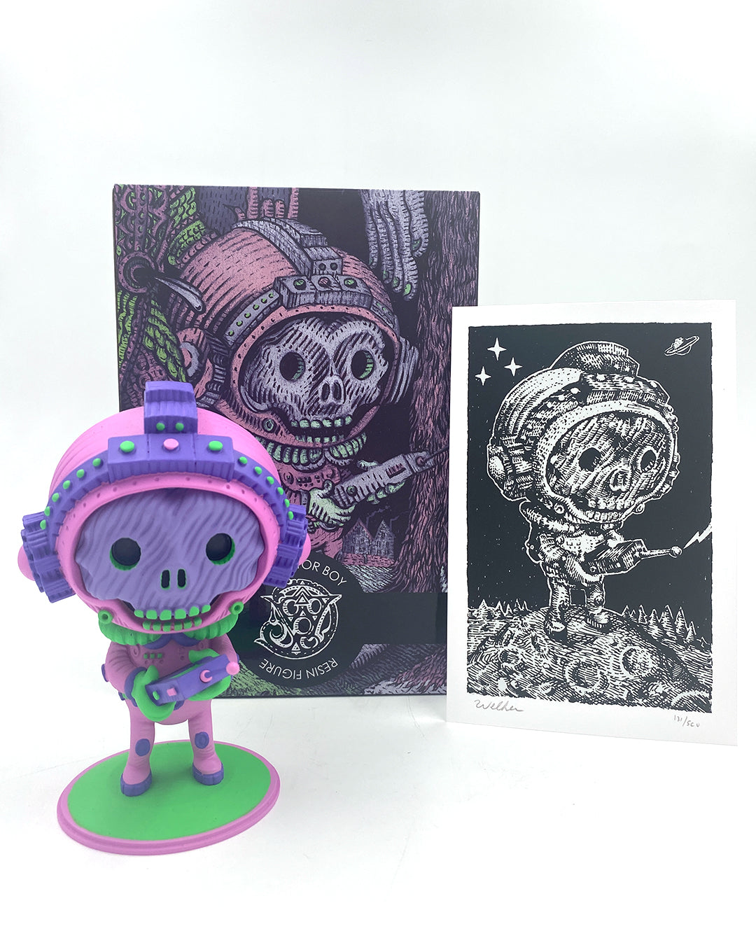 David Welker - "Transistor Boy" Resin Figure and Print - Spoke Art