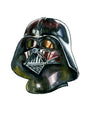 Part of Tim Doyles Shiny Objects series, this watercolor painting features a helmet resembling Darth Vaders mask from Star Wars, with reflective surfaces and detailed shading. The helmet displays a black glossy finish and intricate designs, available as a fine art giclee print.