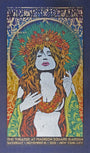 Vibrant poster by Chuck Sperry showcasing a woman with a floral headpiece and flowing hair in an intricately patterned dress. The text reads: Widespread Panic, The Theater at Madison Square Garden, Saturday, November 16, 2013, New York City.
