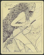 A mystical figure with a mask and flowing hair wields an ornate spear in Alex R. Kirzhners intricate ballpoint pen art. A fox adds to the surreal, ethereal vibe, with Tyrant inscribed in the corner of the Moleskine page.