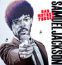 An illustrated portrait in Andrew Spears style depicts a suited man aiming a gun at the viewer. The ink marker background has bullet holes and bold Bad Mother Fucker text, with Samuel Jackson vertically on the right.