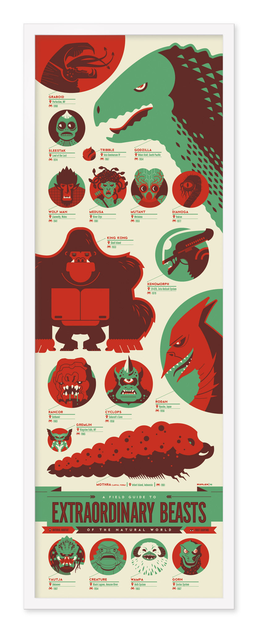 Tom Whalen - "Field Guide to Extraordinary Beasts of the Natural World" - Spoke Art