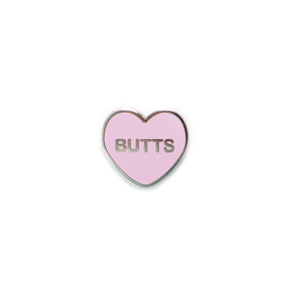 Butts Candy Heart Enamel Pin - Spoke Art