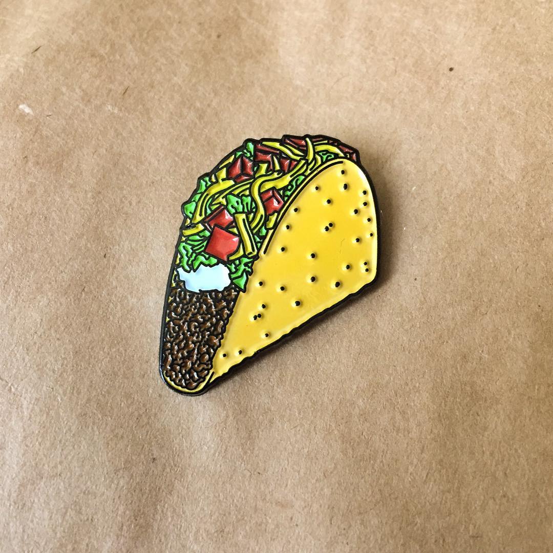 Crunchy Taco Enamel Pin - Spoke Art