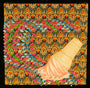 A melting ice cream cone, presented by David Cooley, is set against a vibrant geometric background. The acrylic art-inspired scene features colorful abstract patterns with swirling pinks, blues, greens, and oranges.