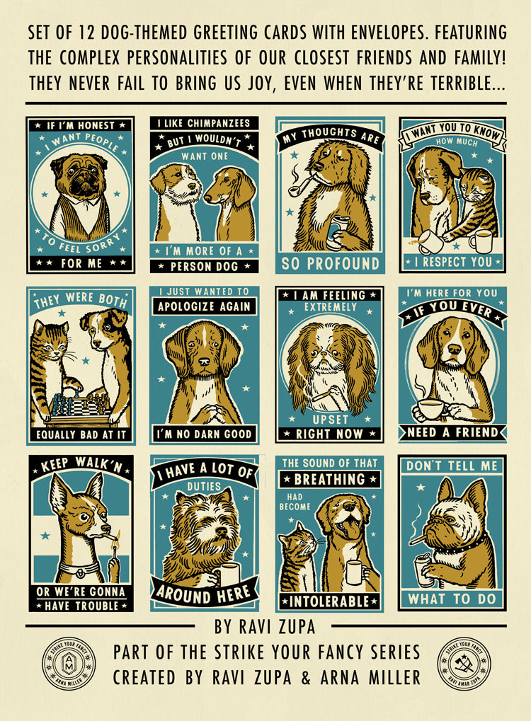 Ravi Zupa - "Complicated Friendships Dog" Greeting Cards - Spoke Art