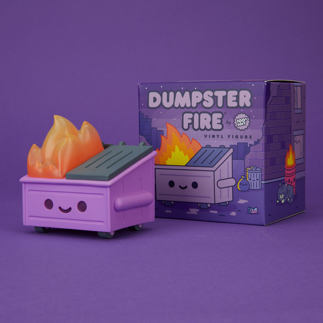 100% Soft - "Dumpster Fire (Cough Syrup Purple)" Vinyl Figure - Spoke Art