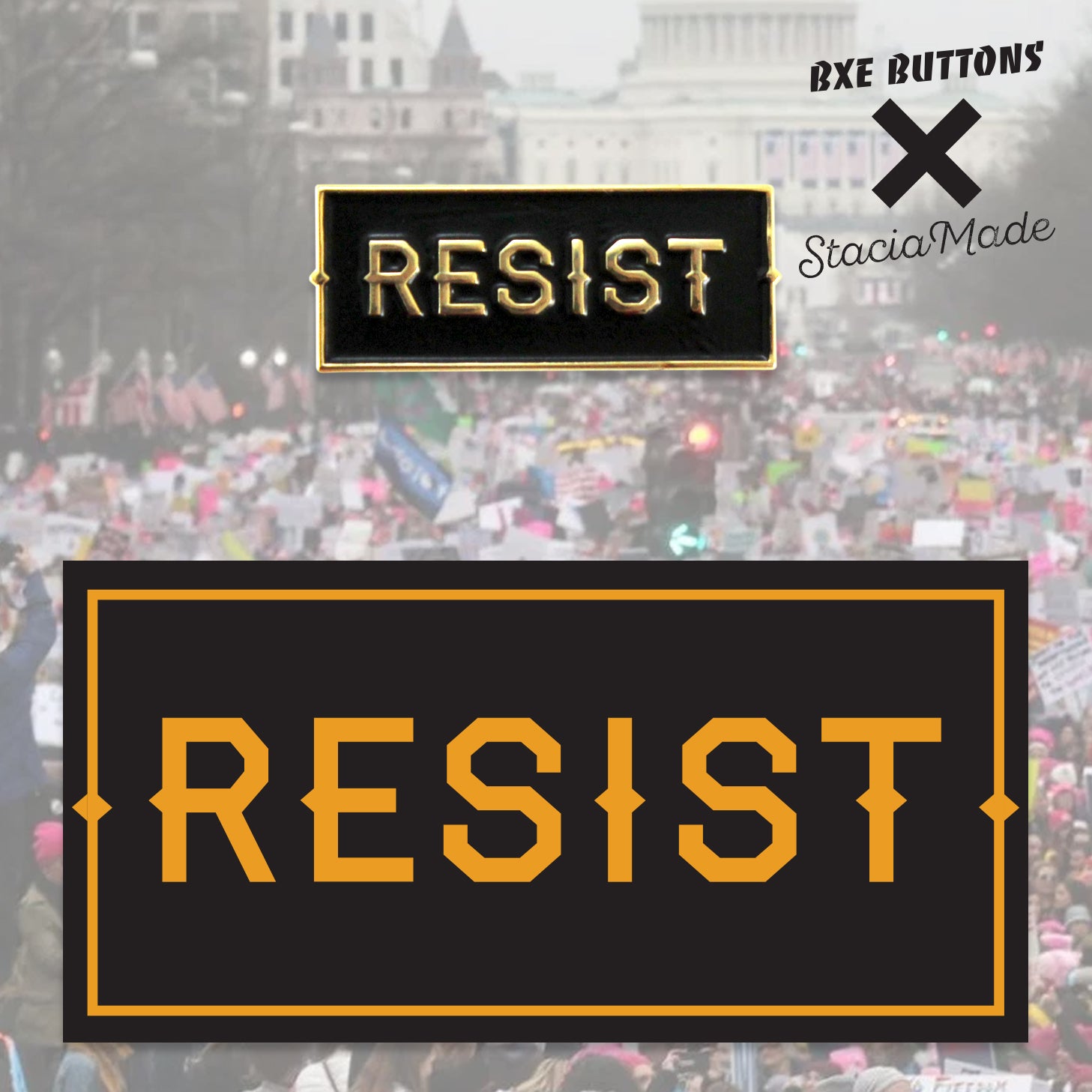 RESIST Enamel Pin - Spoke Art