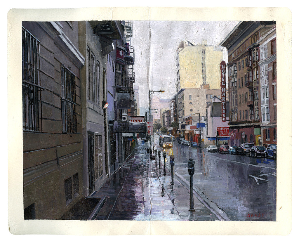 Greg Gandy - "Morning Rain on Geary St." - Spoke Art