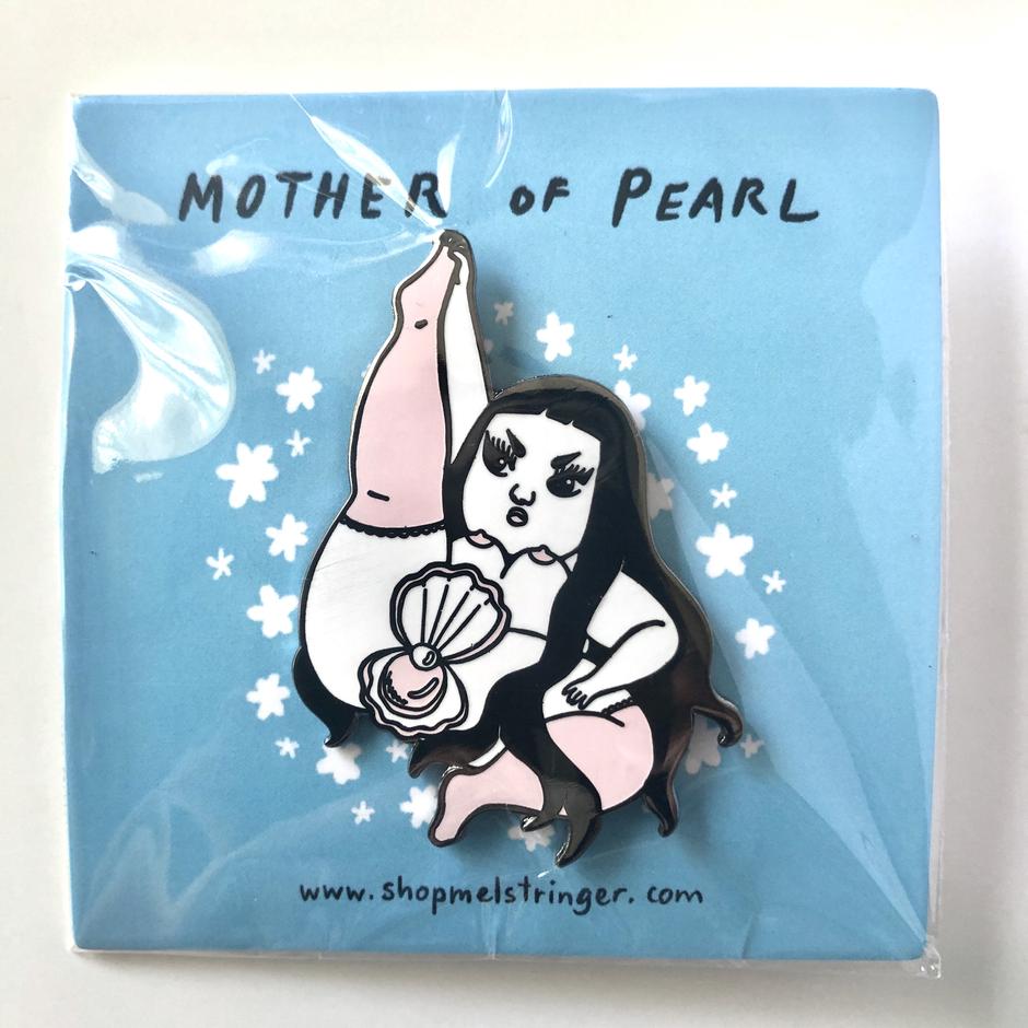 Mel Stringer - "Mother of Pearl" Enamel Pin - Spoke Art