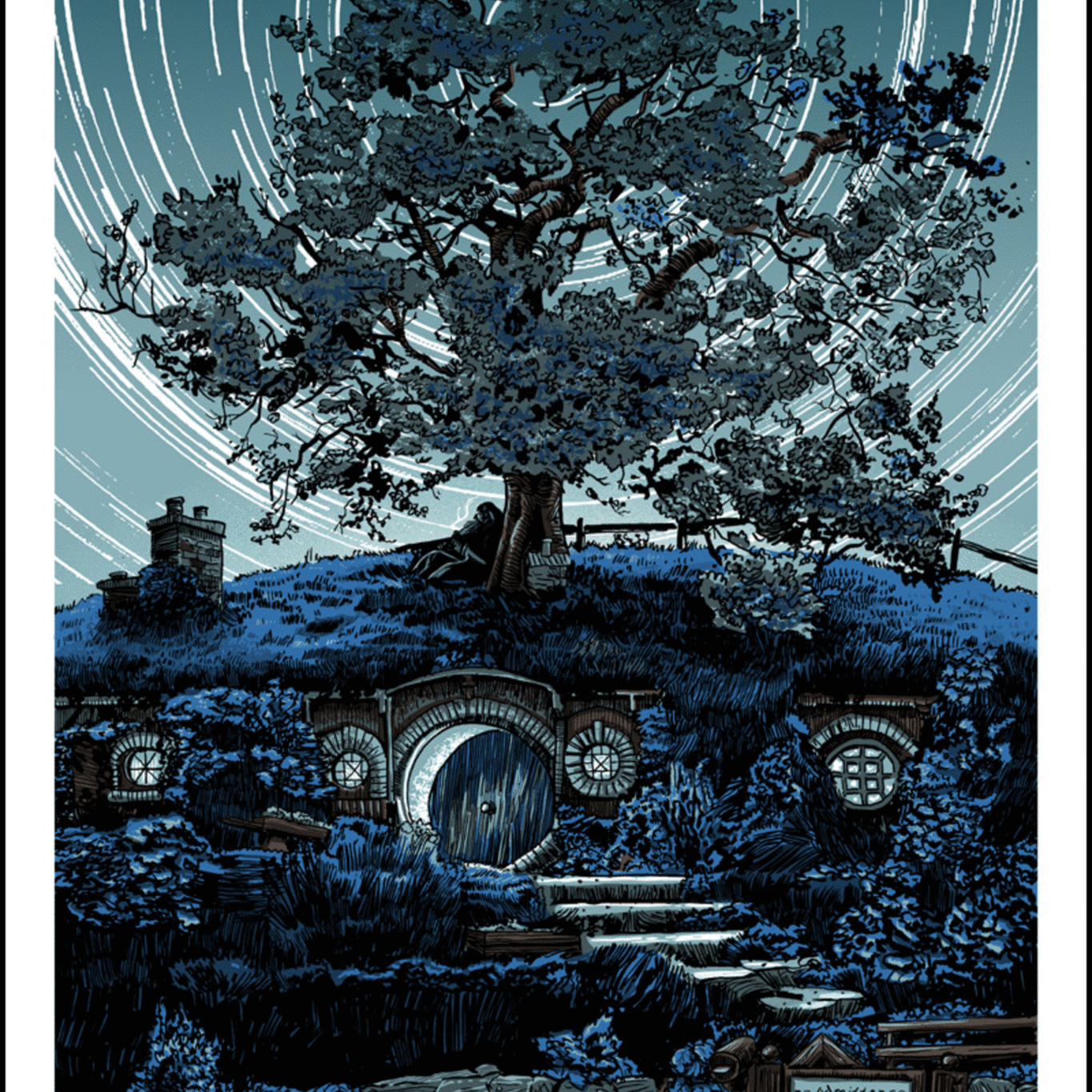 Tim Doyle - "Concerning Hobbits (Night GID Variant)" Framed - Spoke Art