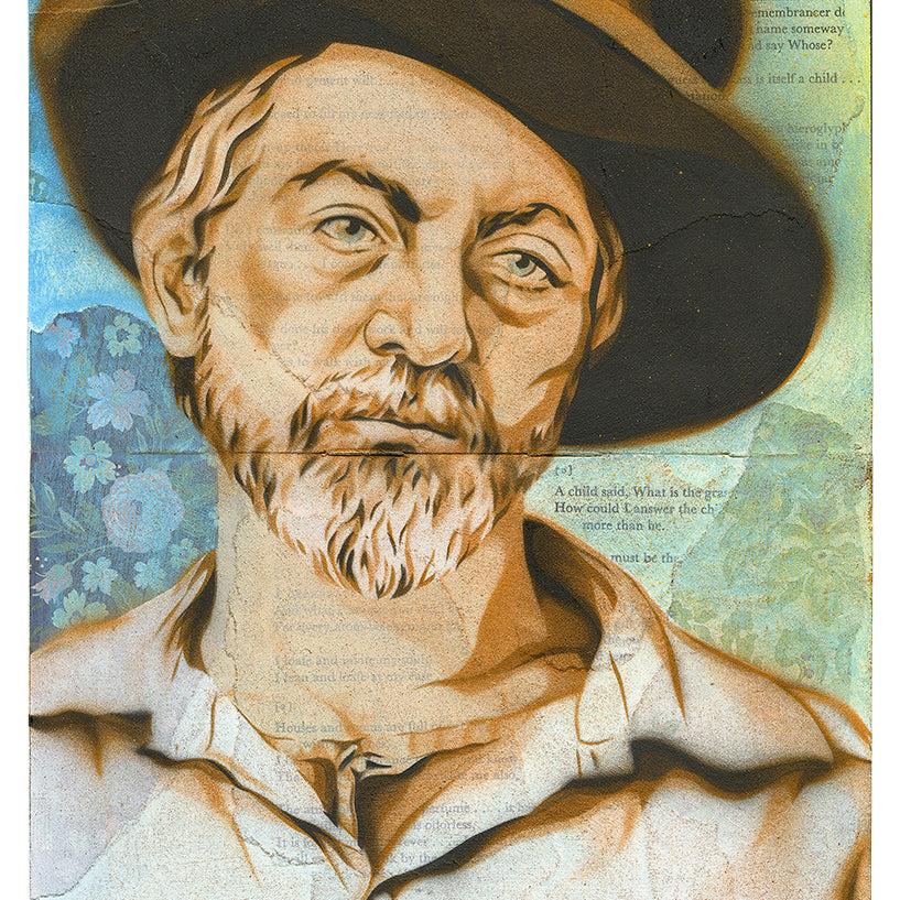 NIck Comparone I celebrate myself and sing myself 8 layer stencil and mixed media on Moleskine